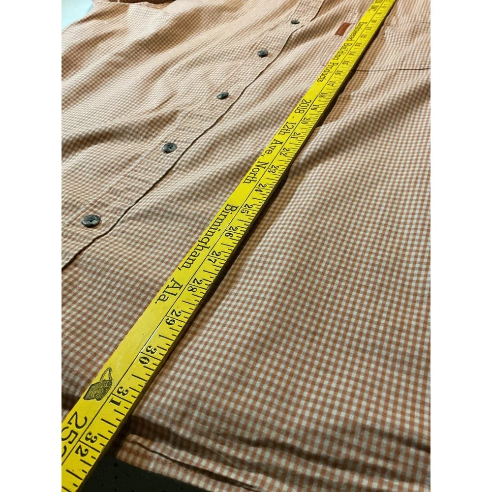Lot‎ of 2 Columbia Mens XL Long Sleeve Button Down Shirts Orange Blue Plaid